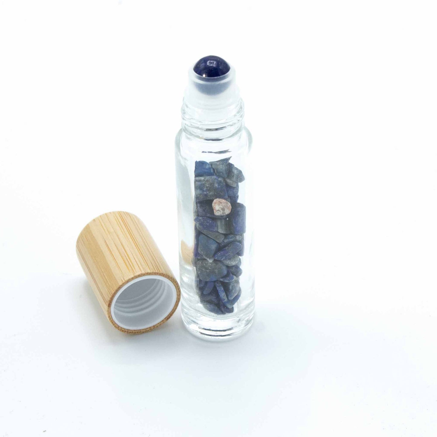 Roll-on à pierre naturelle — Sodalite · Bouchon bois