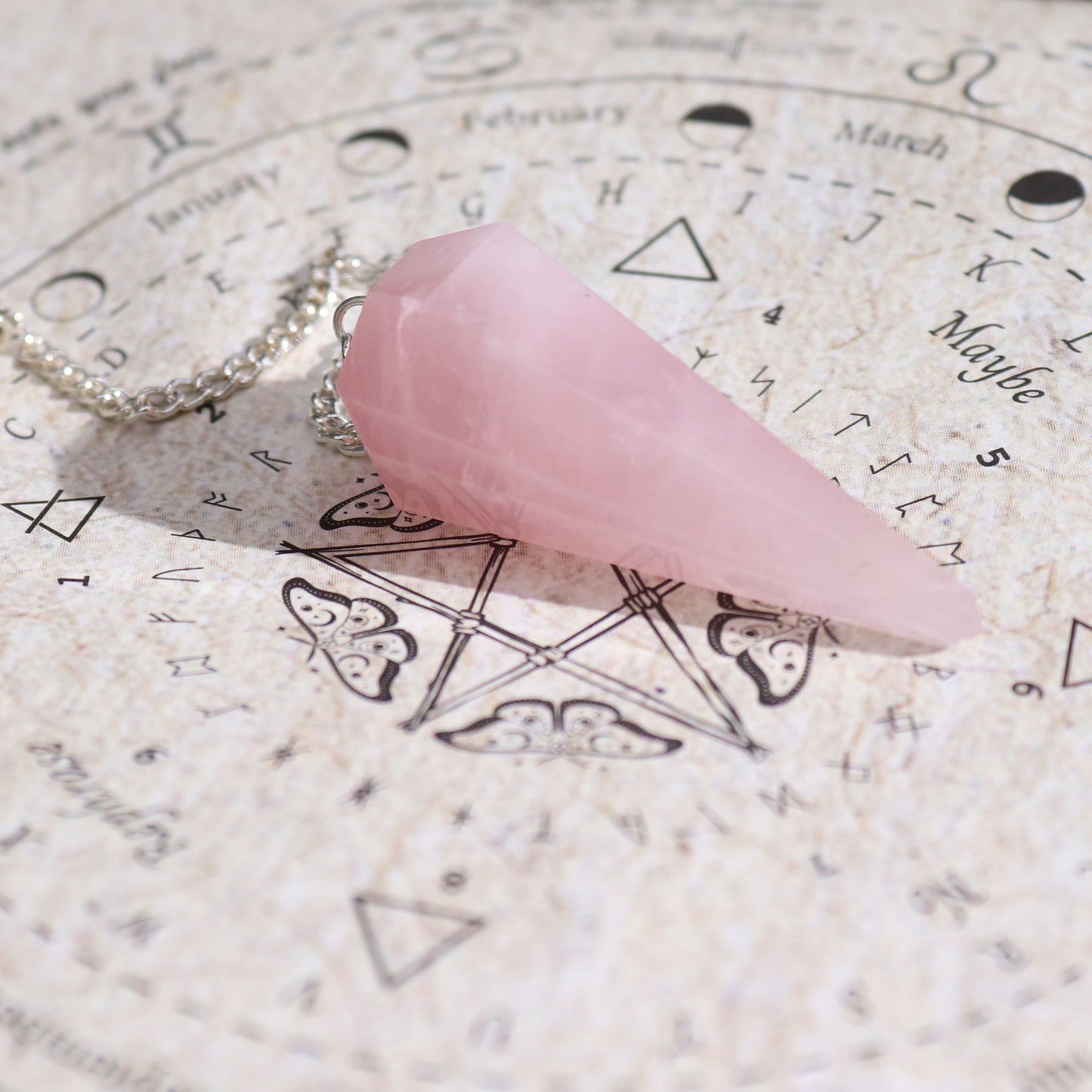 Encens — Amour · Pendule de quartz rose