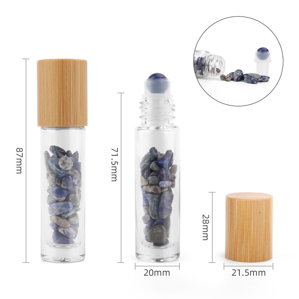 Roll-on à pierre naturelle — Sodalite · Bouchon bois
