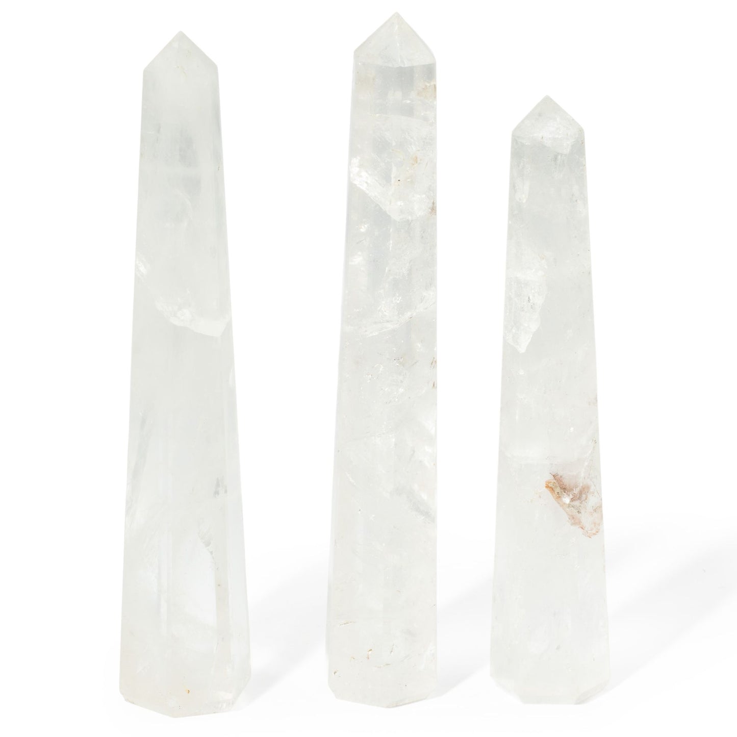 Obélisque à six faces — Cristal de roche · 17 cm