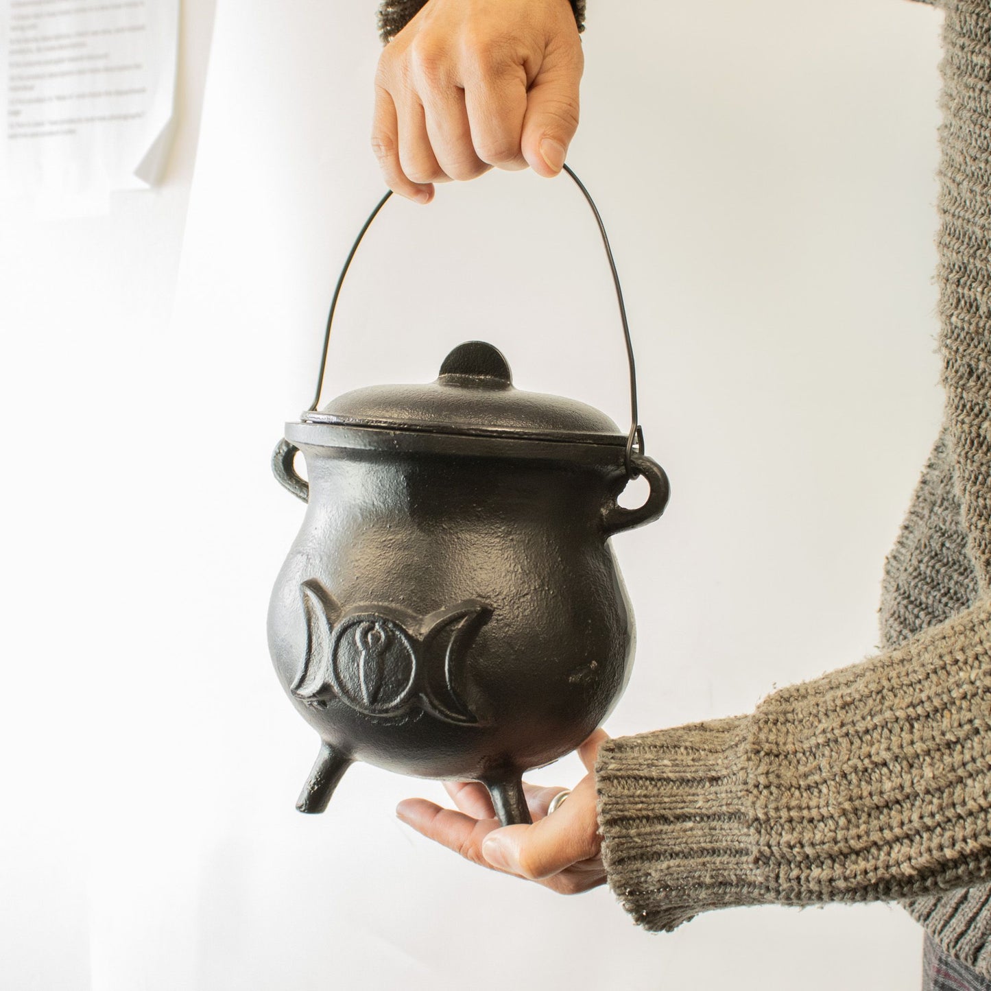 Bol chantant — Très grand chaudron de fonte à triple lune · 4 kg