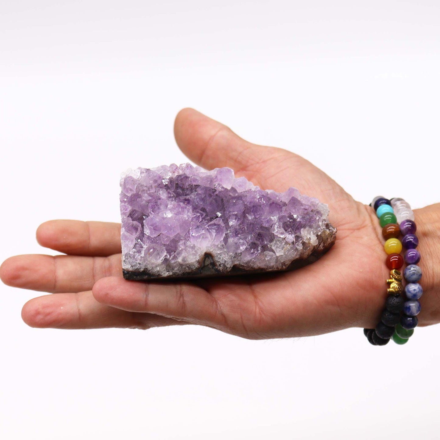 Grappe d’améthyste naturelle de haute qualité — Format moyen · 7,5 à 10 cm