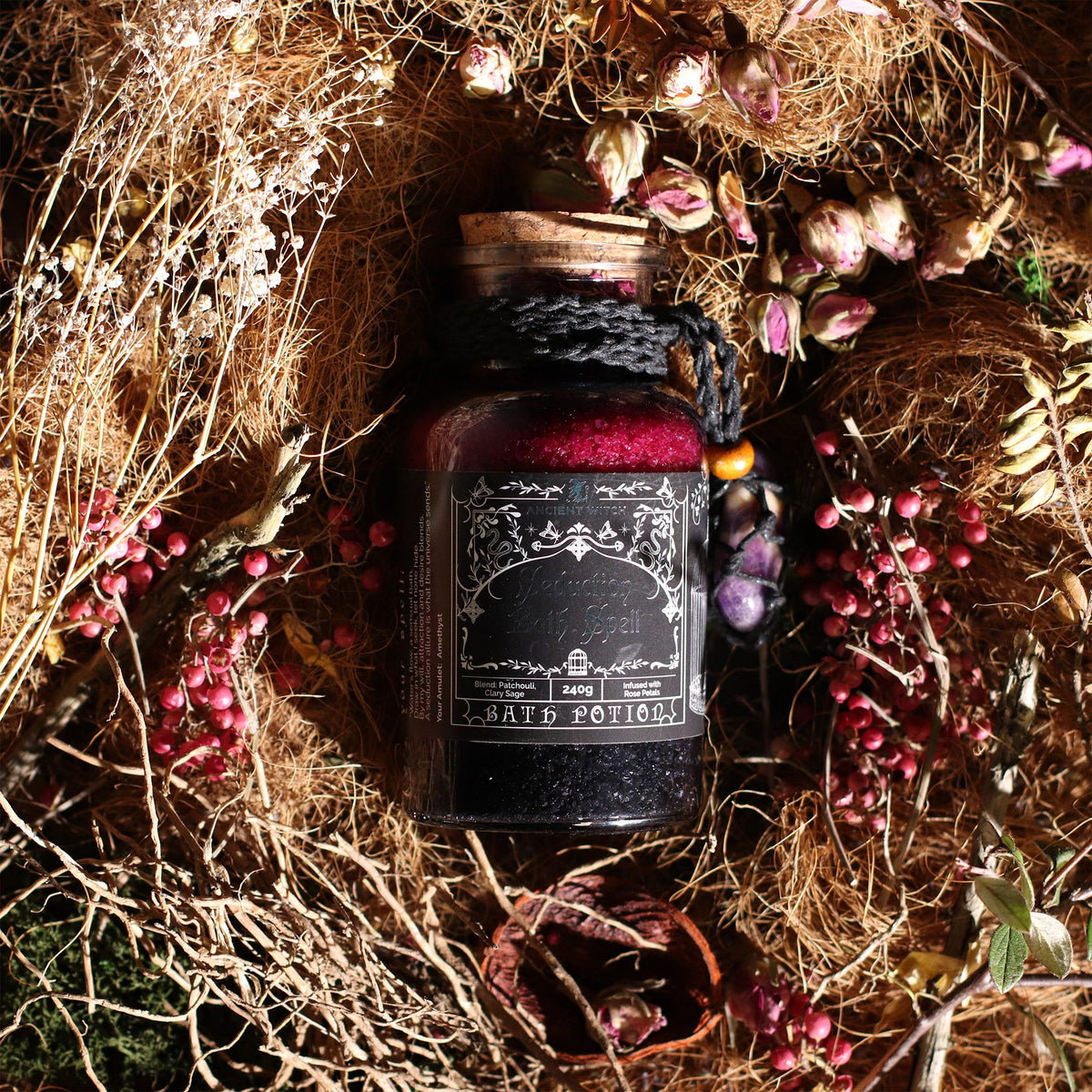 Potion de bain de sorcière, amulette d’améthyste — vue 3