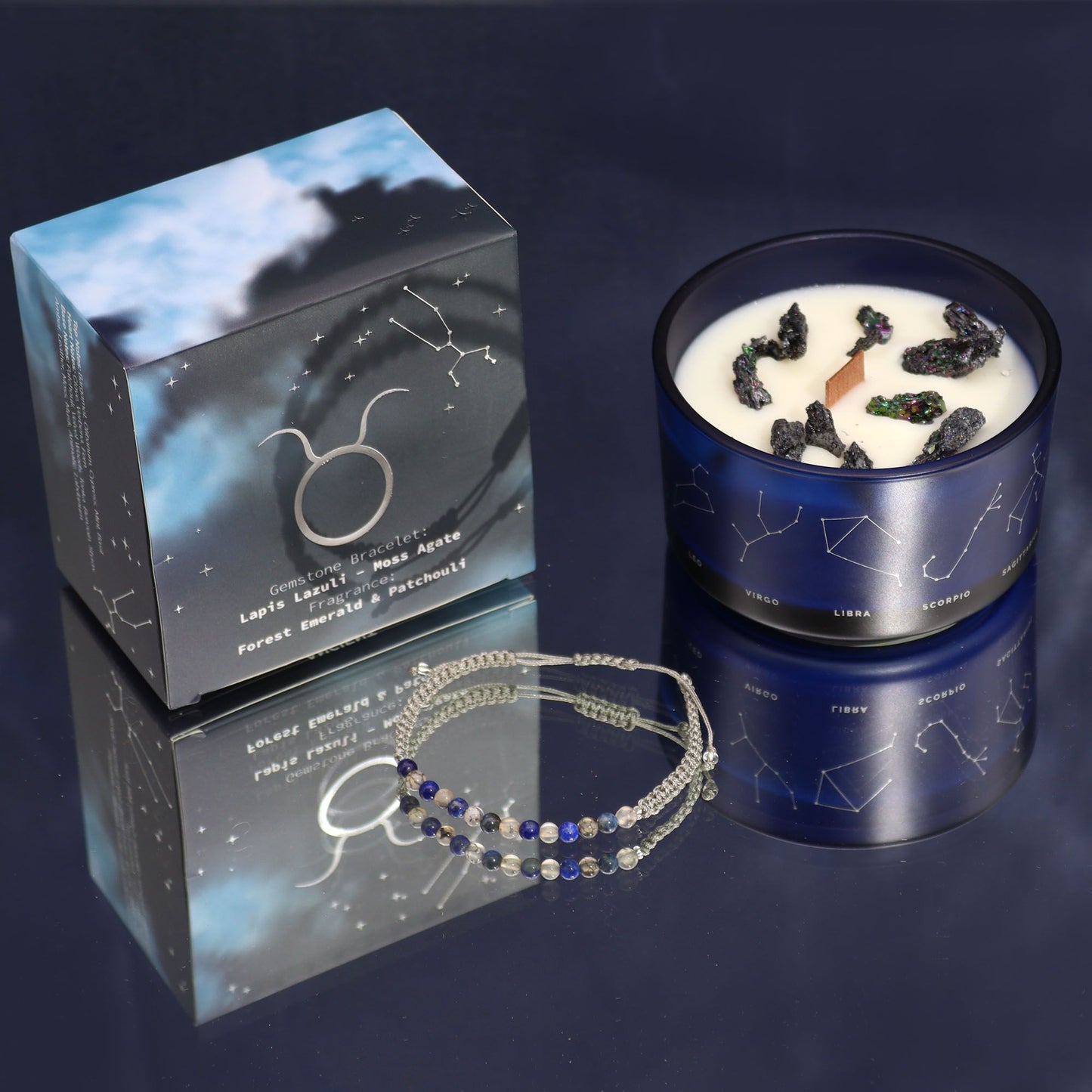 Bougie de cristal du zodiaque à bracelet — Taureau