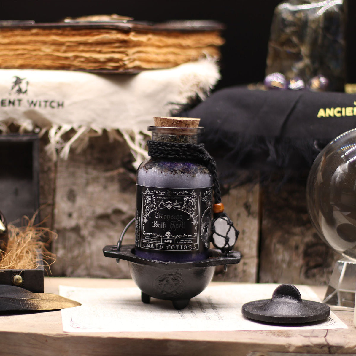 Potion de bain de sorcière, amulette de cristal de roche — vue 4