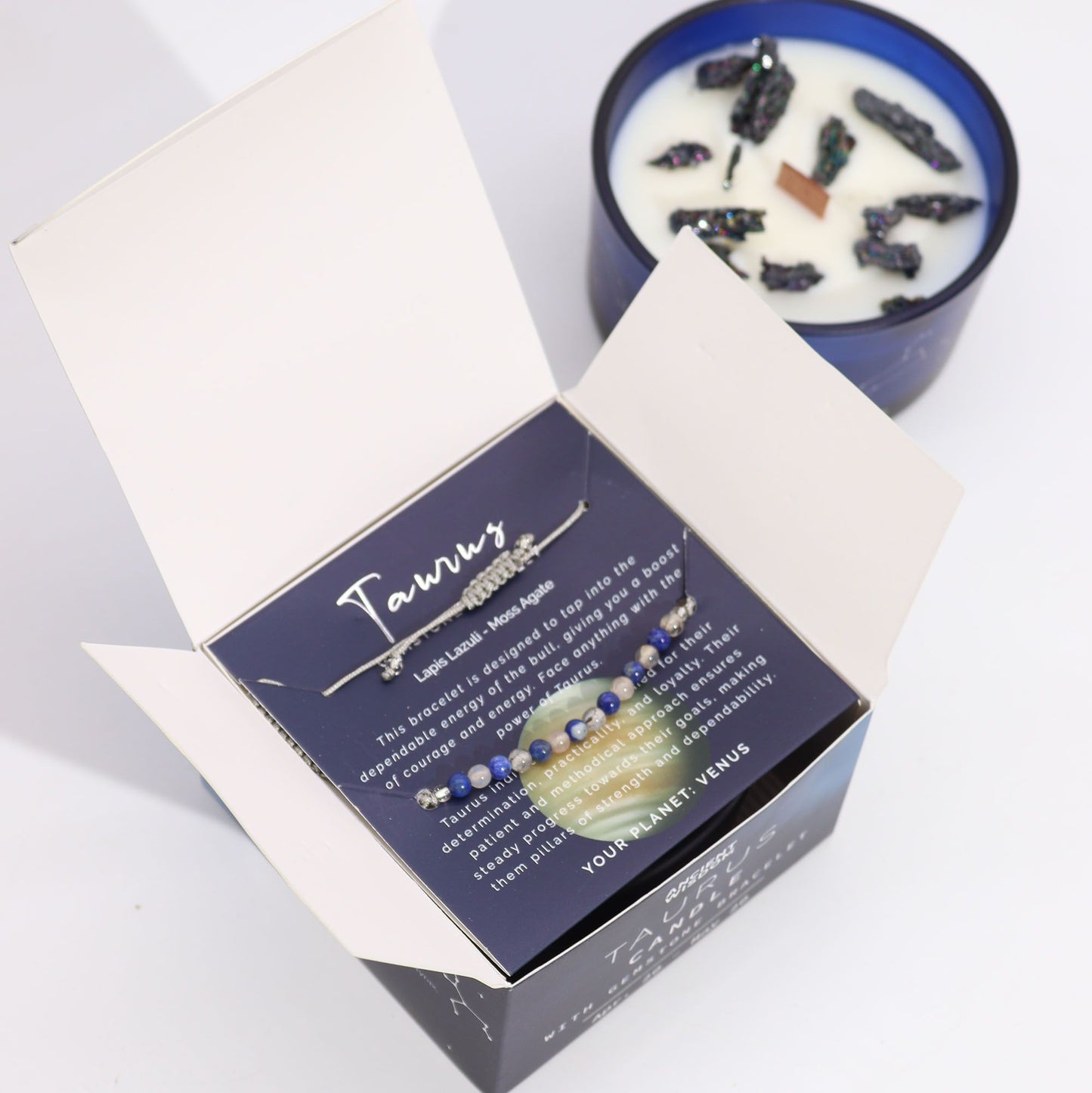 Bougie de cristal du zodiaque à bracelet — Taureau
