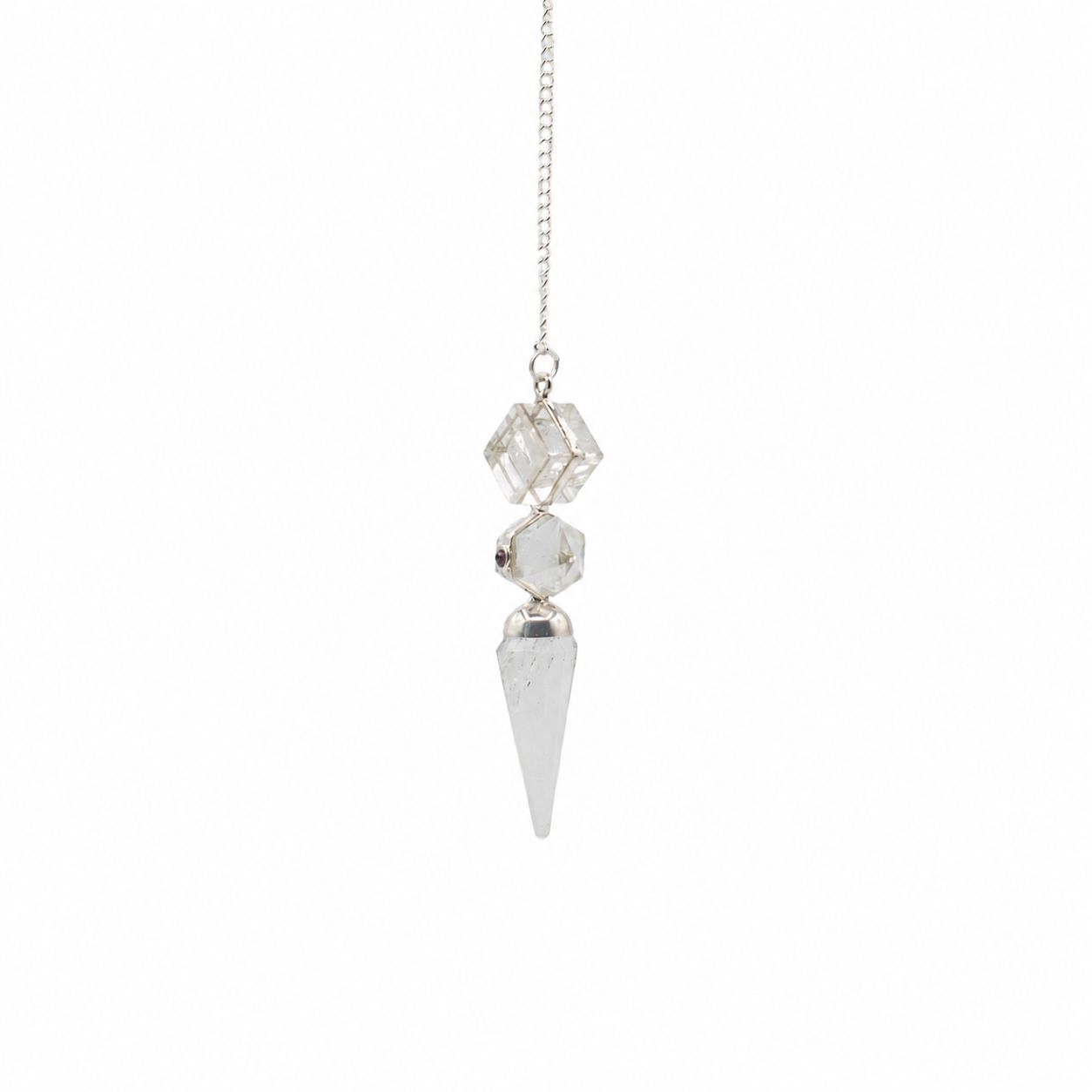 Pendule L’Architecte de la clarté — Trois pièces · Cristal de quartz