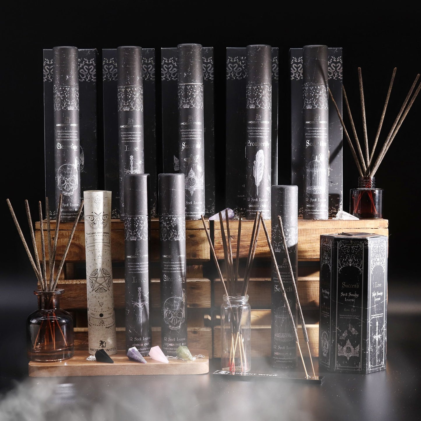 Encens — Amour · Pendule de quartz rose