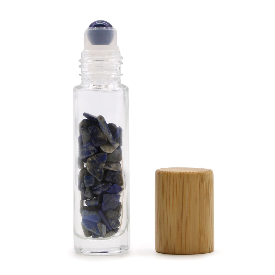 Roll-on à pierre naturelle — Sodalite · Bouchon bois