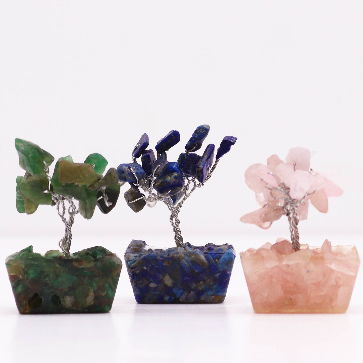 Mini arbres sur socle d’orgonite — Assortiment