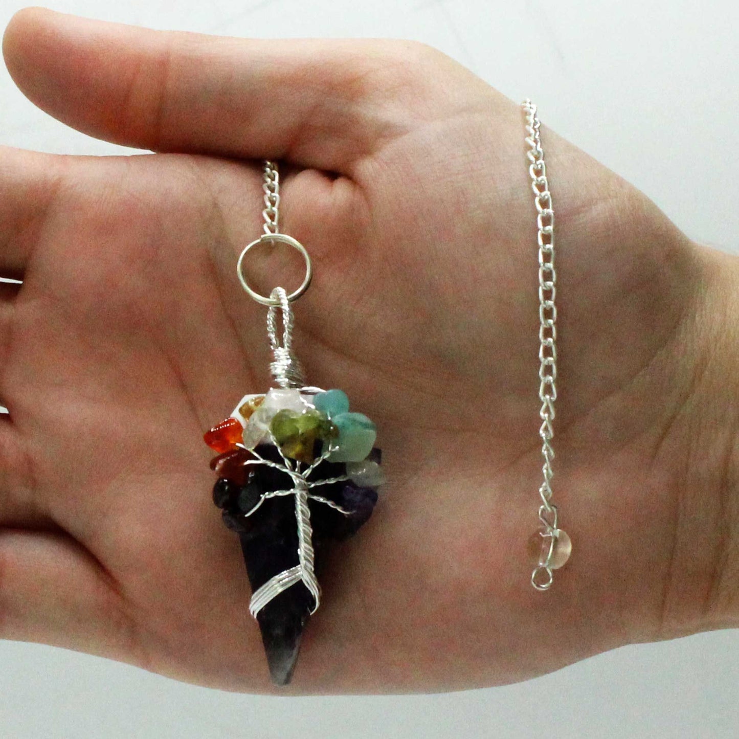 Pendule magique — Sept chakras · Améthyste