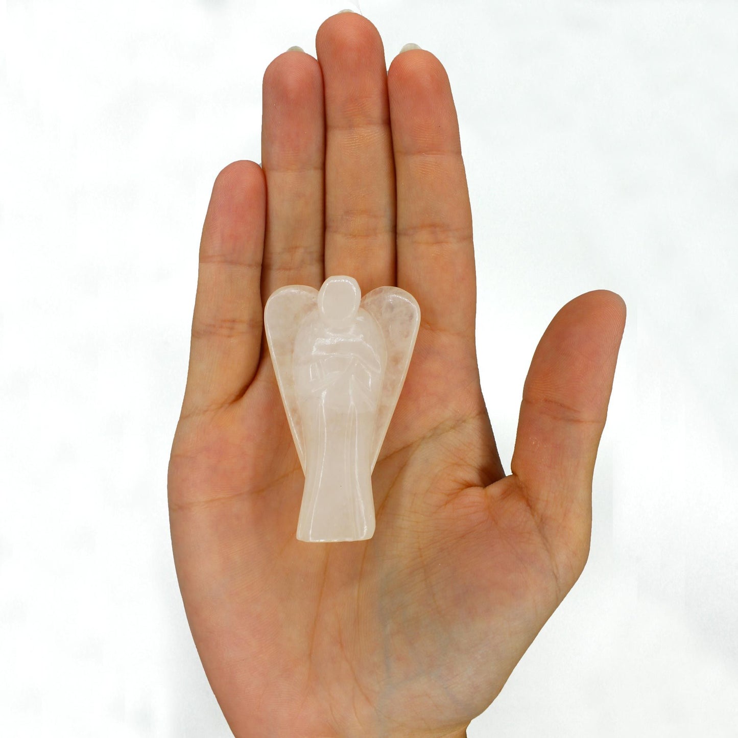 Ange sculpté main — Cristal de roche
