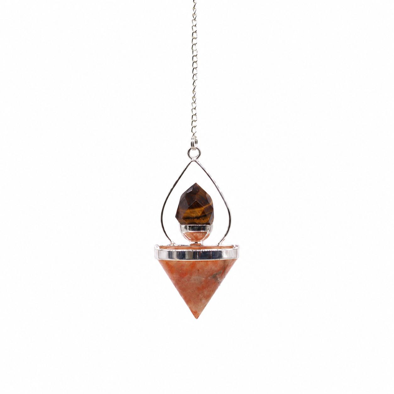 Pendule Lanterne de vie — Pierre de soleil & œil de tigre