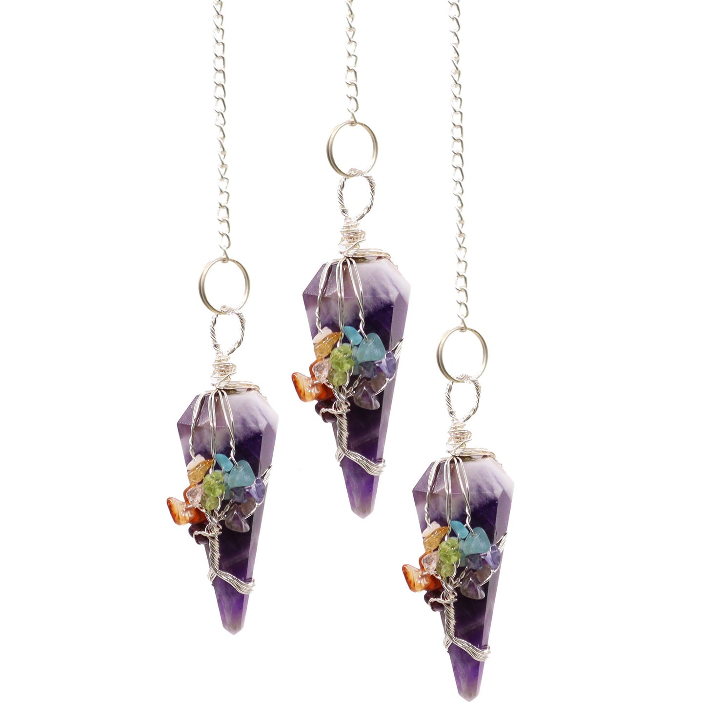 Pendule magique — Sept chakras · Améthyste