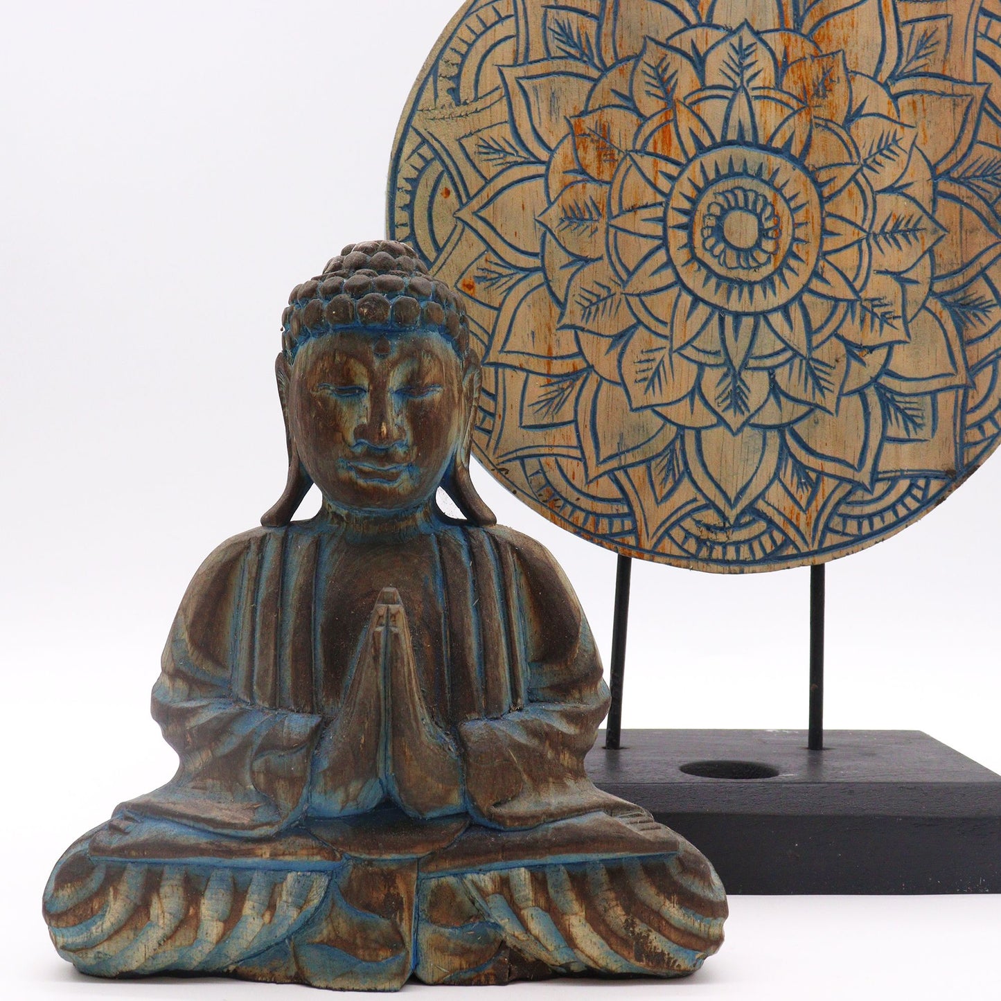 Ensemble Feng Shui — Mandala floral · Bleu