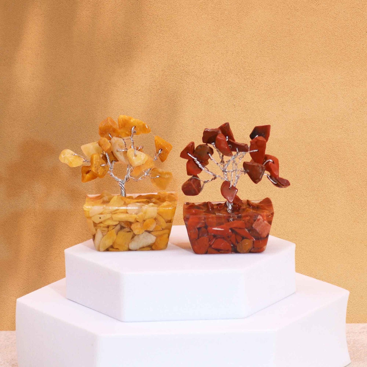 Mini arbres sur socle d’orgonite — Assortiment