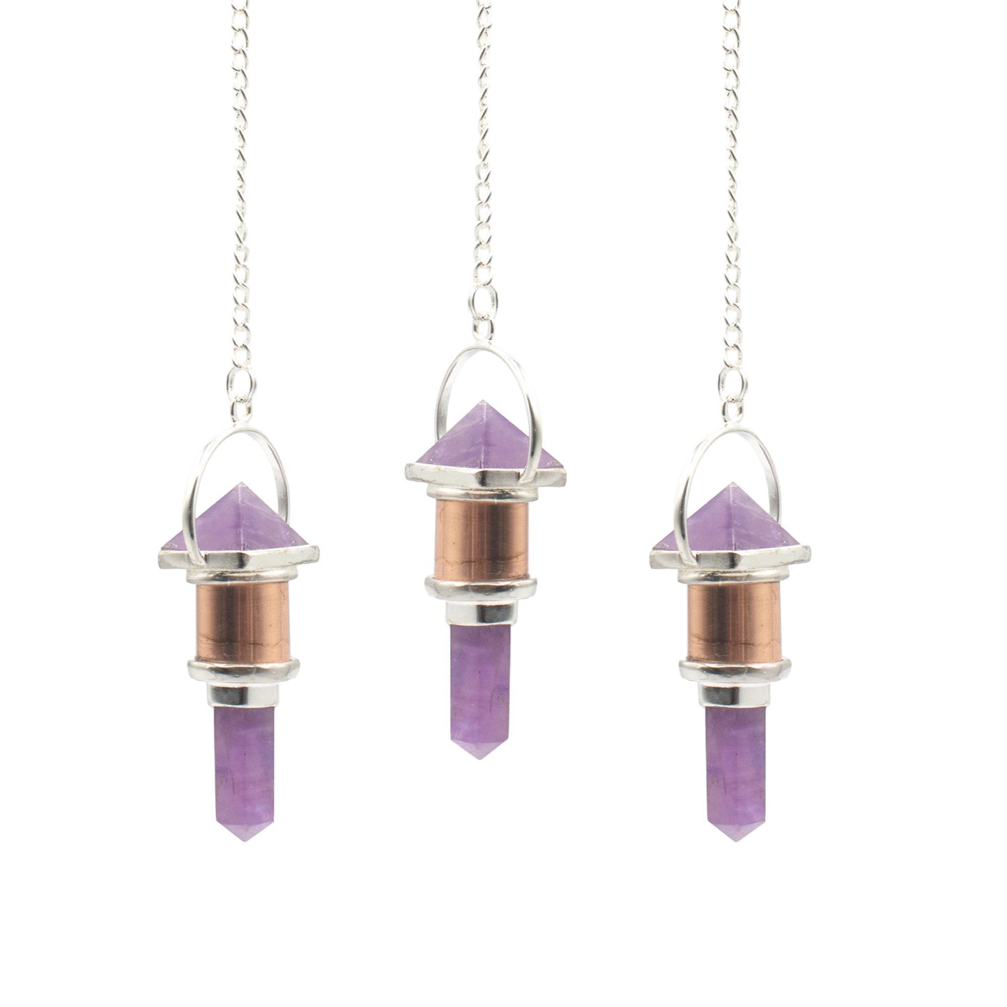 Pendule Moteur violet — Cuivre · Améthyste