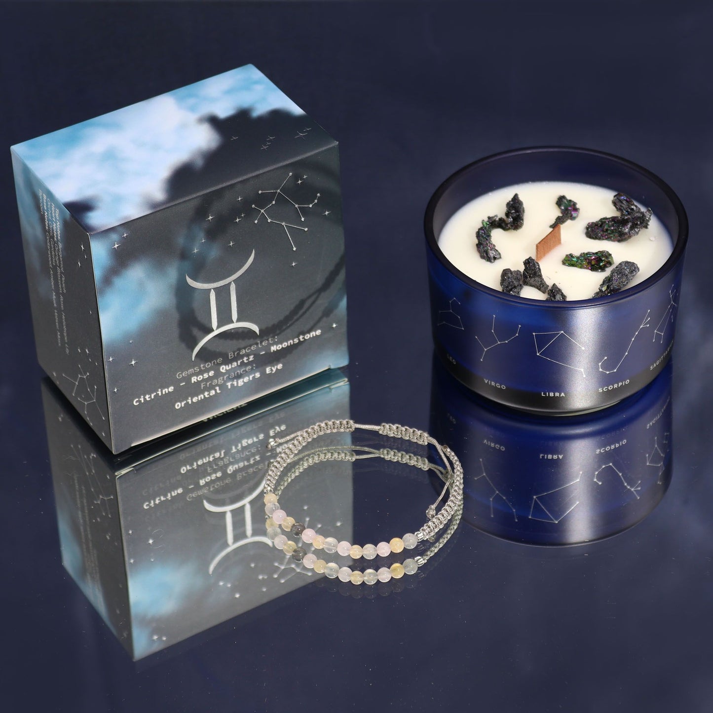 Bougie de cristal du zodiaque à bracelet — Gémeaux