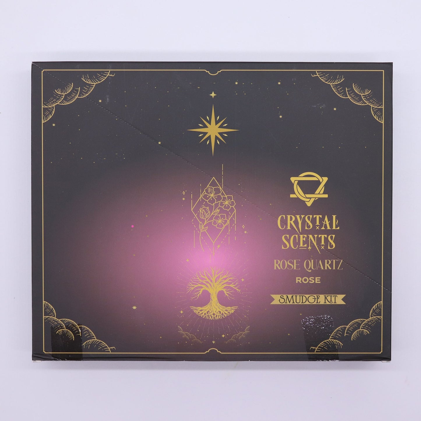 Fagot de fumigation à cristal de quartz rose — Rose