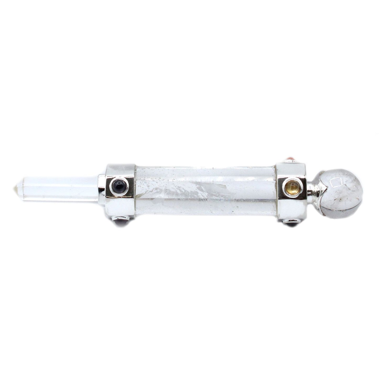 Baguette de soin de cristal hexagonal — Cristal de roche · 12 cm