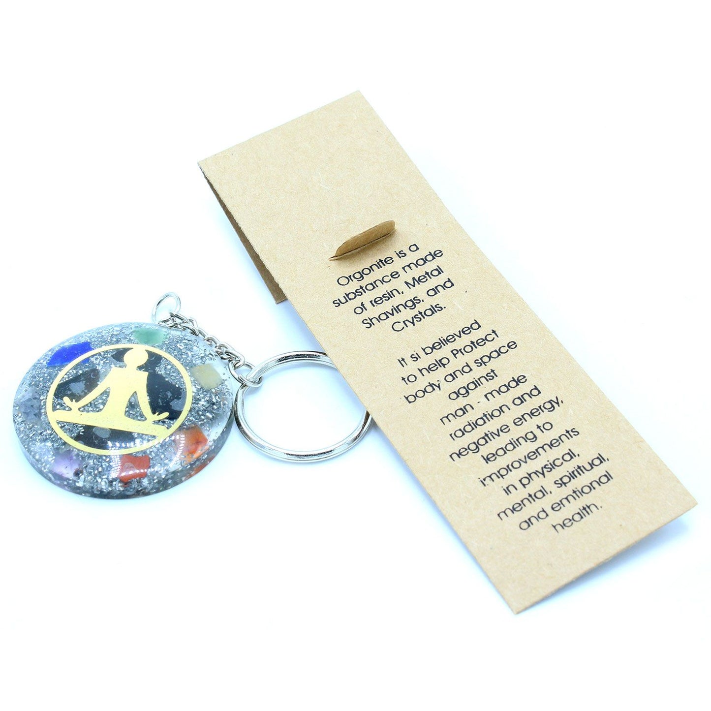 Porte-clés d’orgonite — Bouddha sept chakras