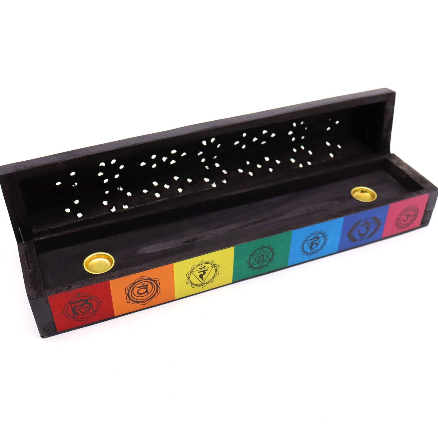 Coffret brûle-encens ajouré — Sept chakras