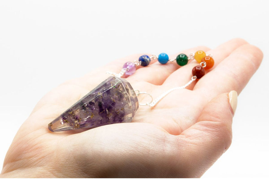 Pendule chakra d’orgonite — Améthyste
