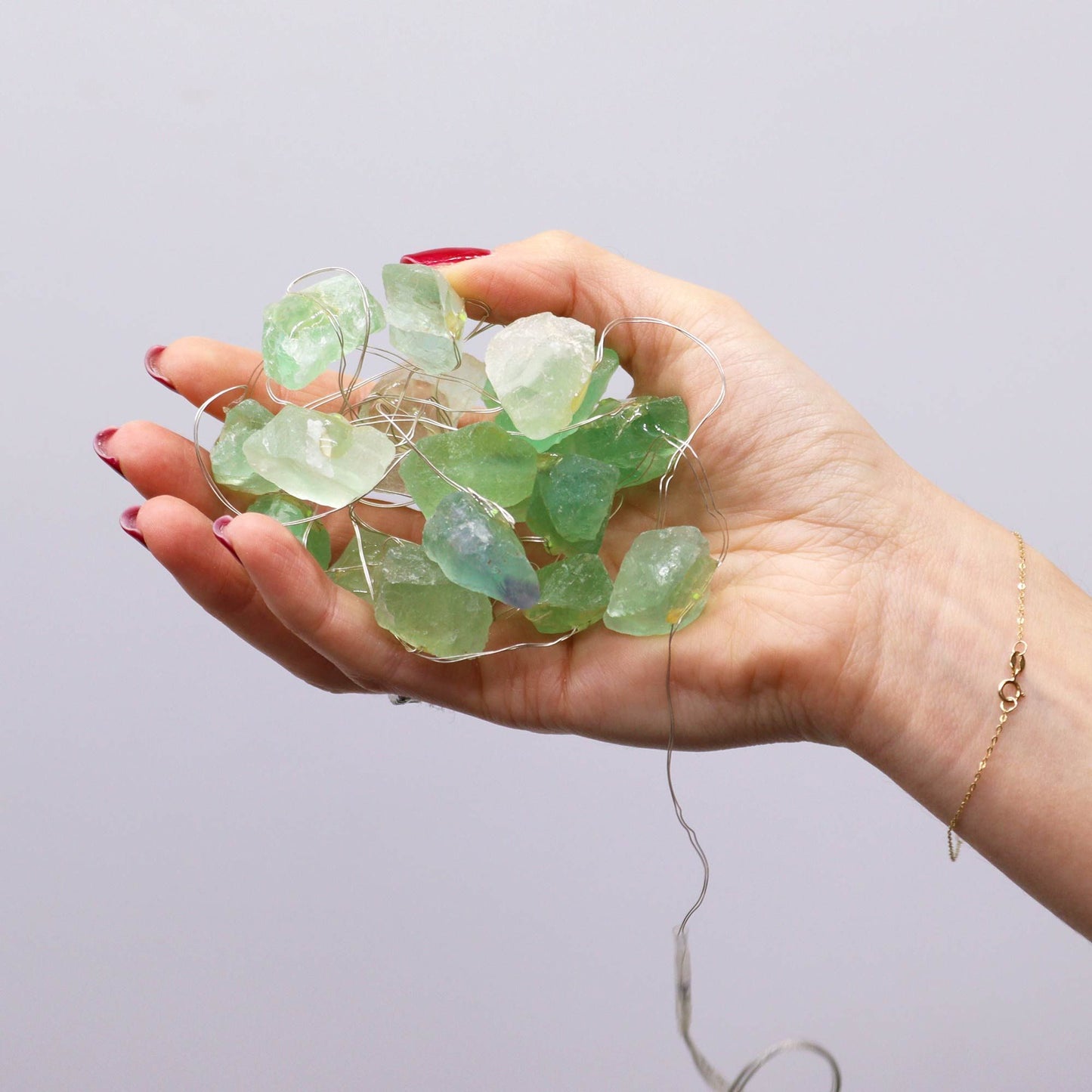 Guirlande lumineuse de gemmes — Jade cristal