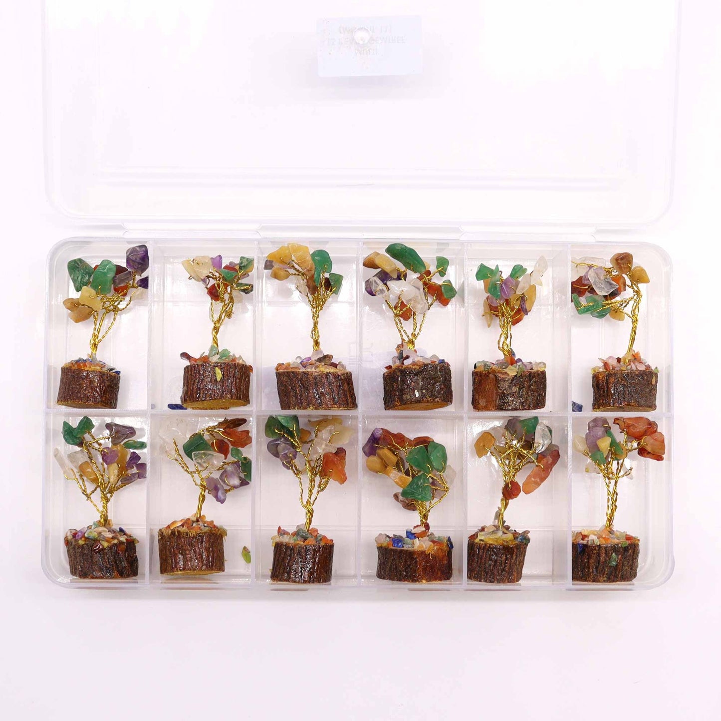 Mini arbre sur socle bois — Pierres assorties