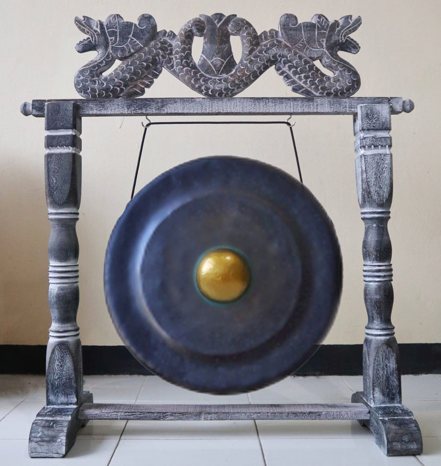 Gong de méditation format moyen sur socle — Noir · 50cm
