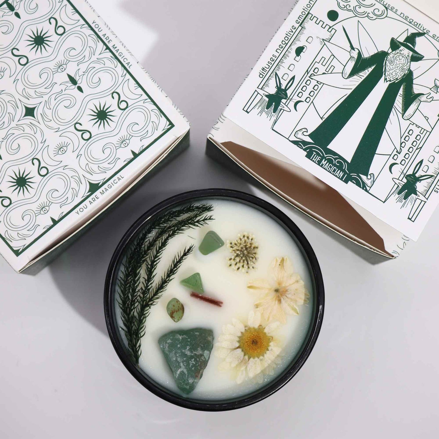 Bougie fleur magique de cristal — Le Mage