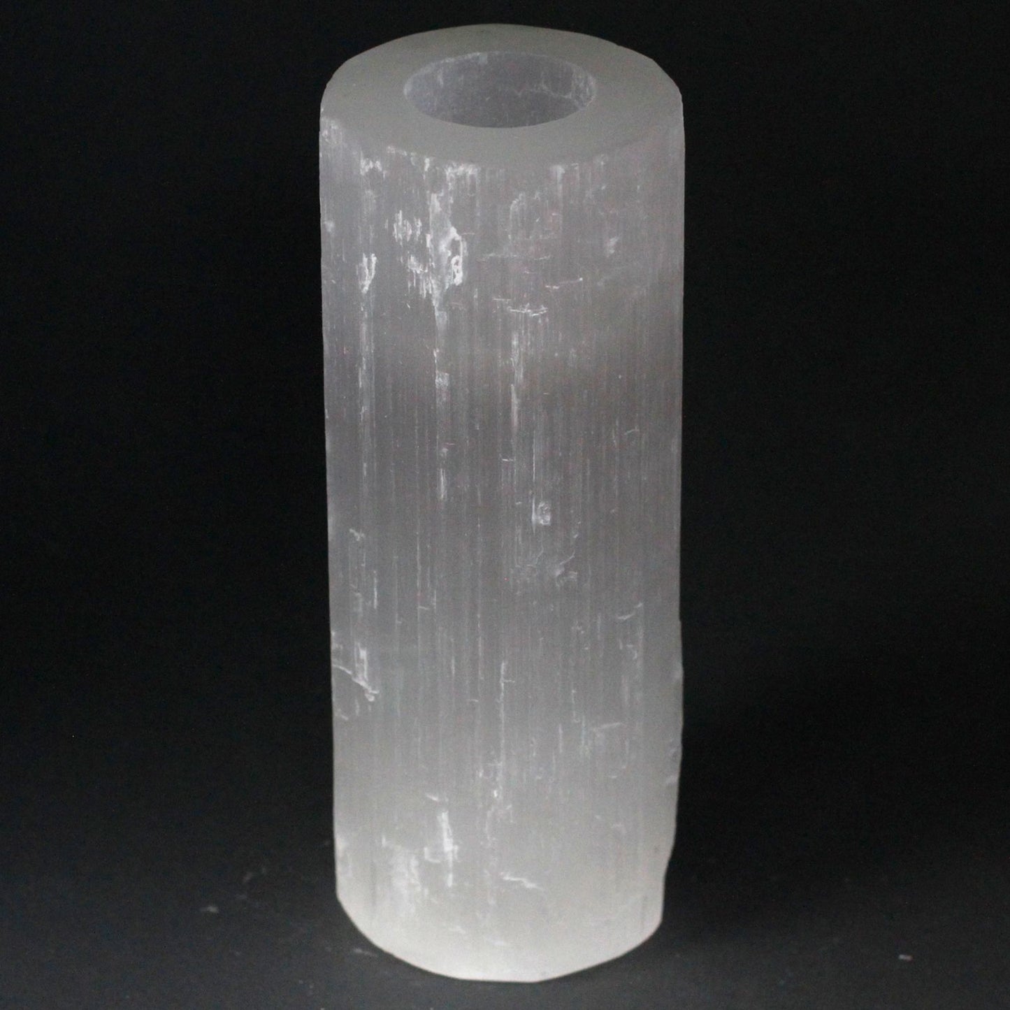 Bougeoir en sélénite — Cylindre · 20 cm