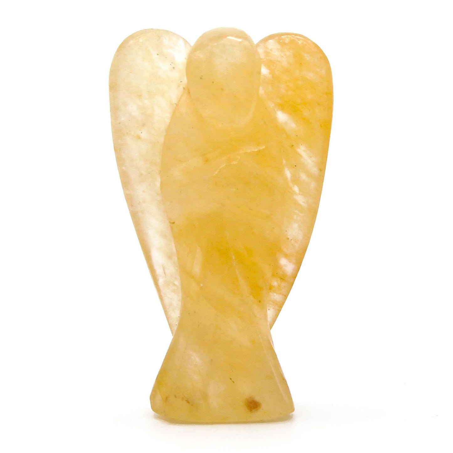 Ange sculpté main — Aventurine jaune