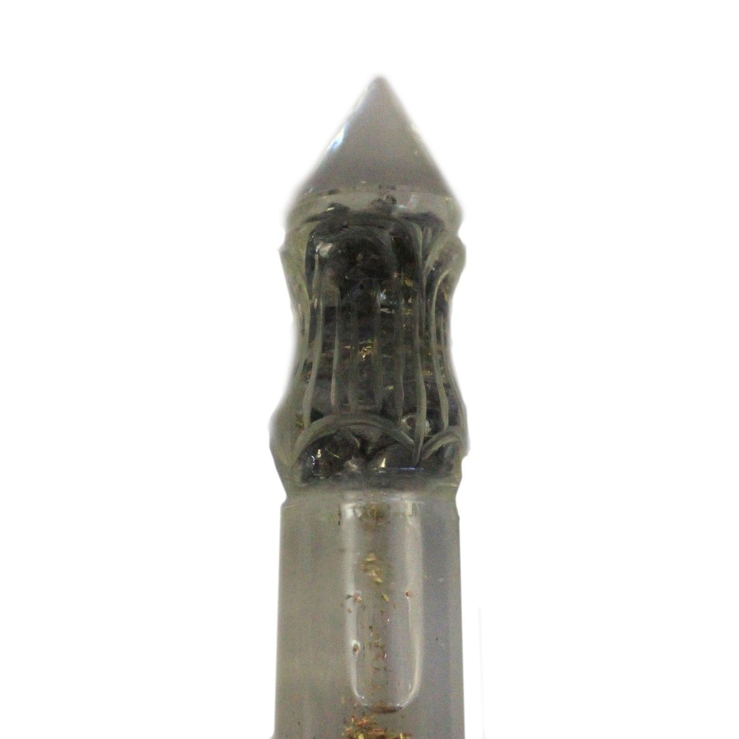 Orgonite fontaine — Cuivre & gemmes · 14 cm