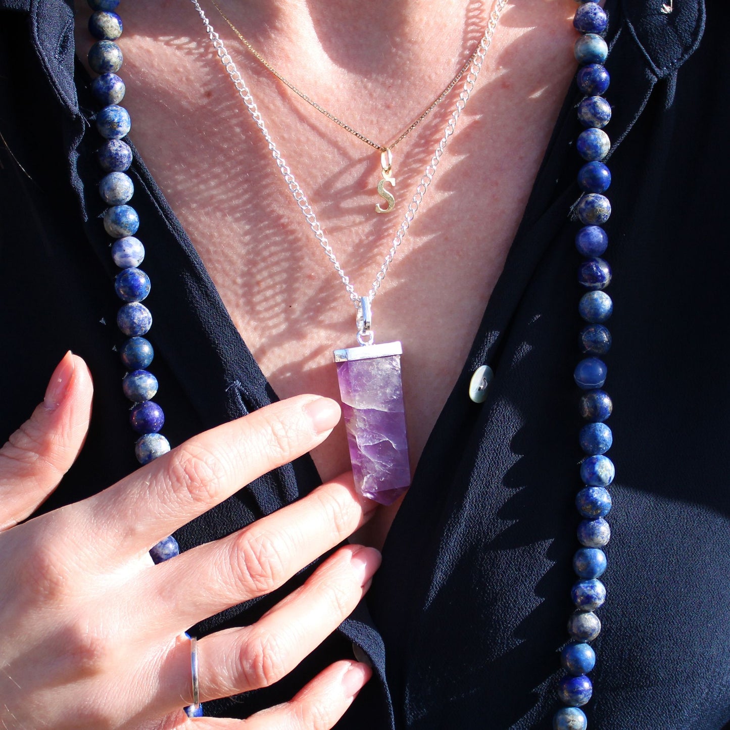 Pendentif plat — Améthyste
