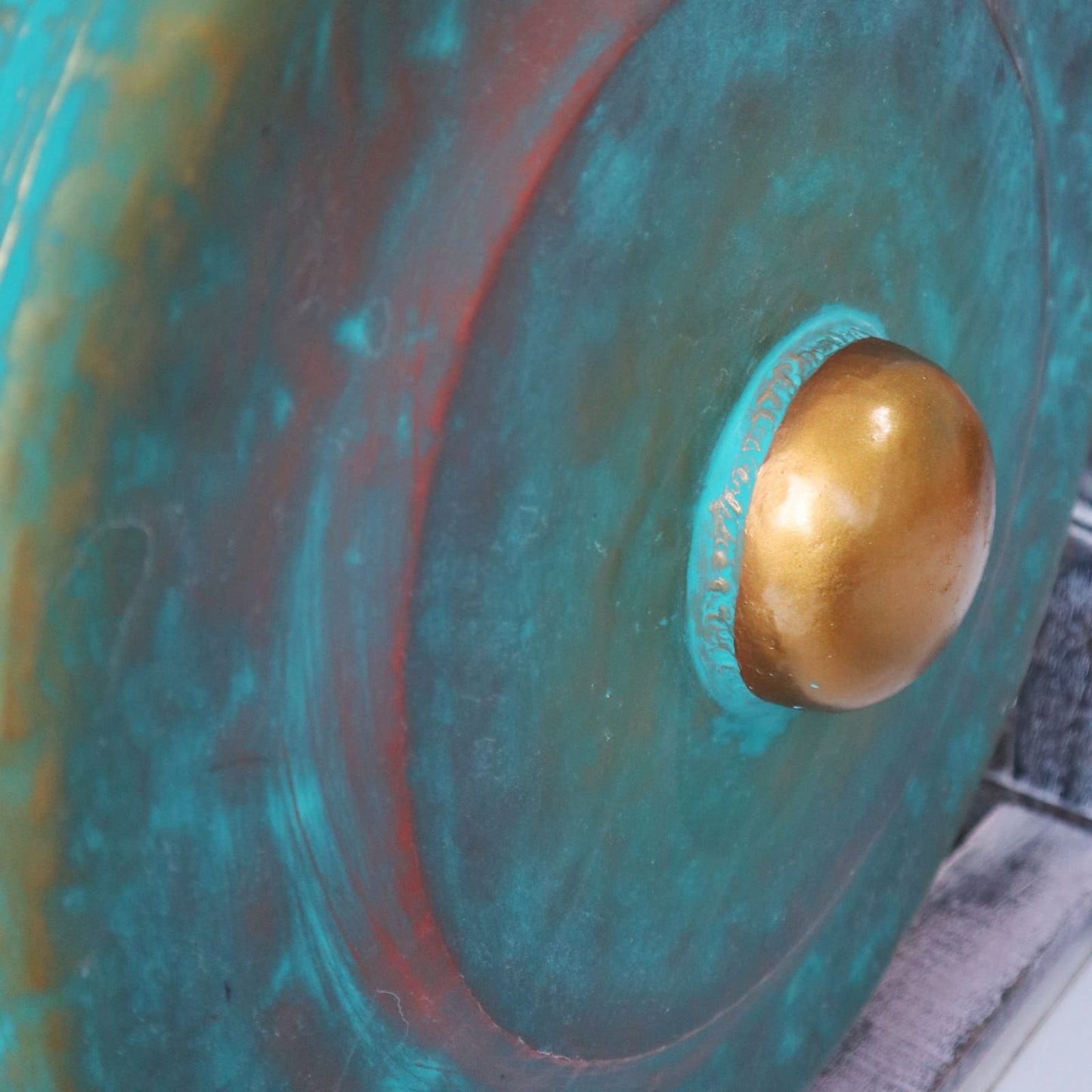 Gong de méditation format moyen sur socle — Vert · 35cm