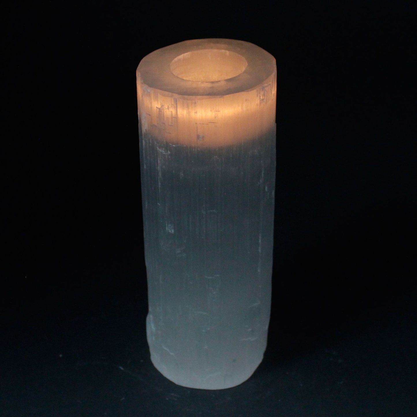 Bougeoir en sélénite — Cylindre · 20 cm