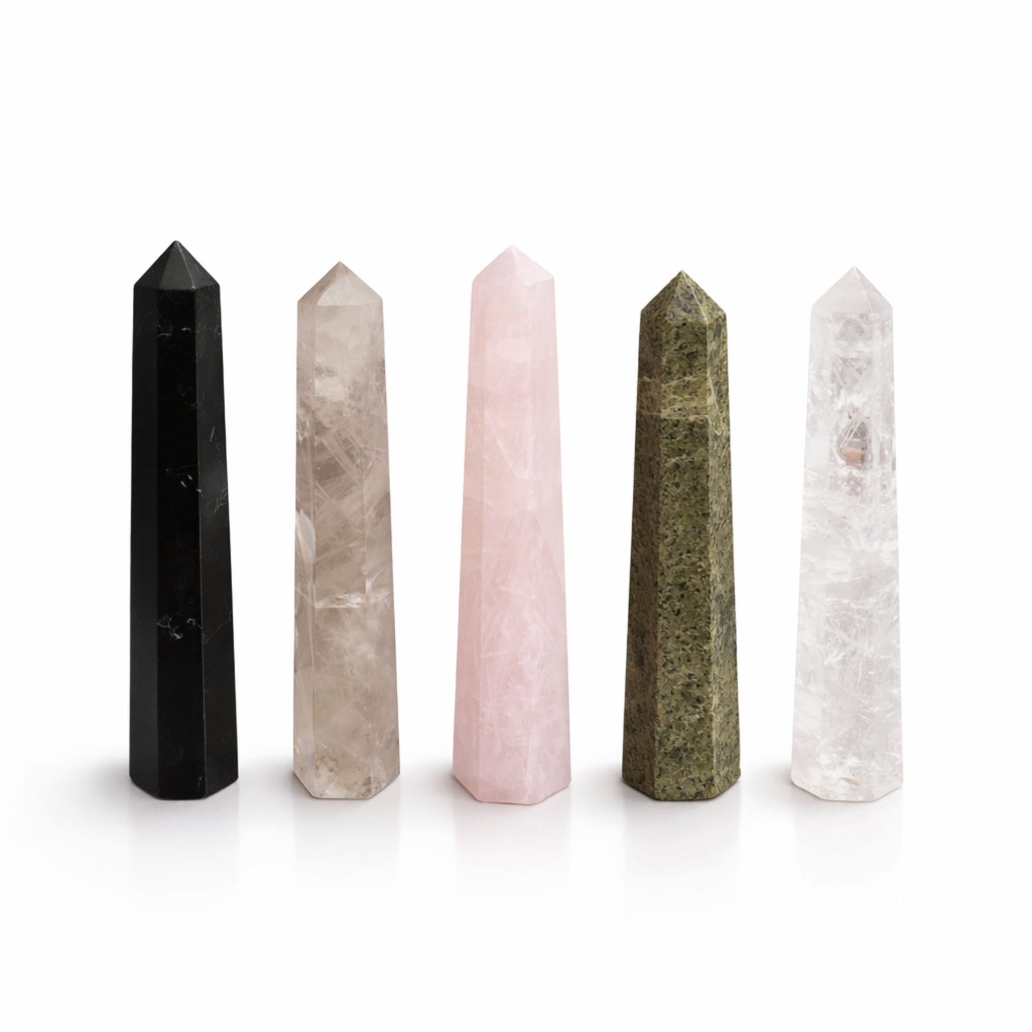 Obélisque à six faces — Cristal de roche · 11 cm
