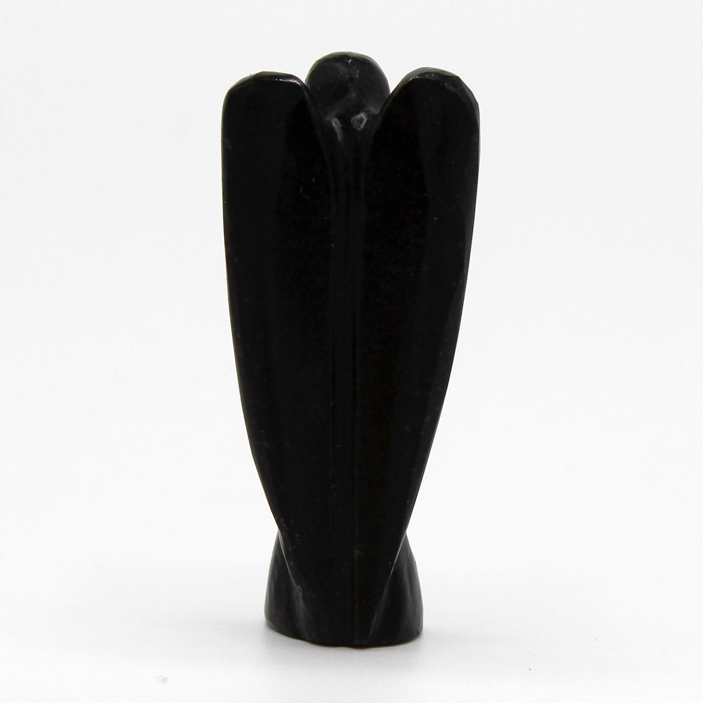Ange sculpté main — Agate noire
