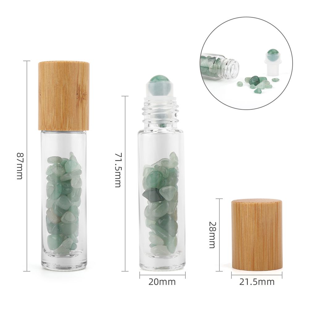 Roll-on à pierre naturelle — Aventurine · Bouchon bois