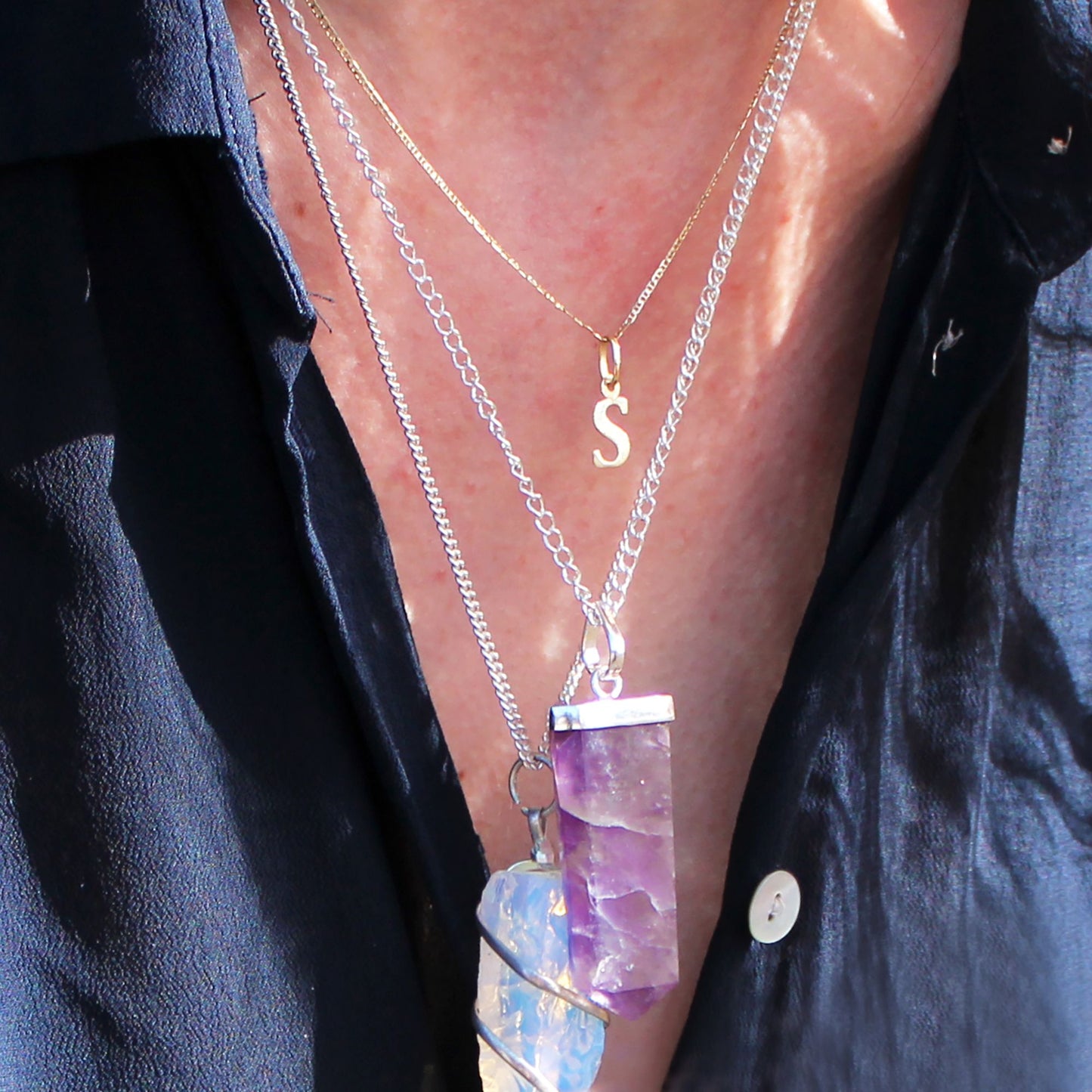 Pendentif plat — Améthyste
