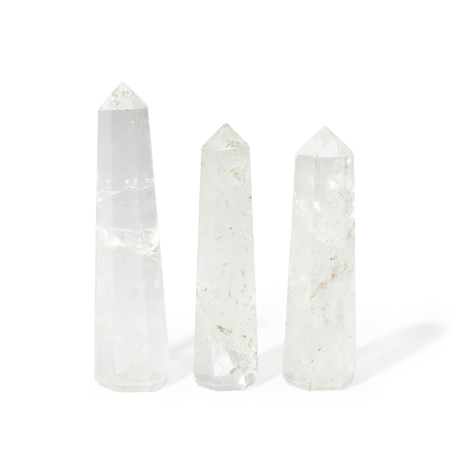 Obélisque à six faces — Cristal de roche · 11 cm
