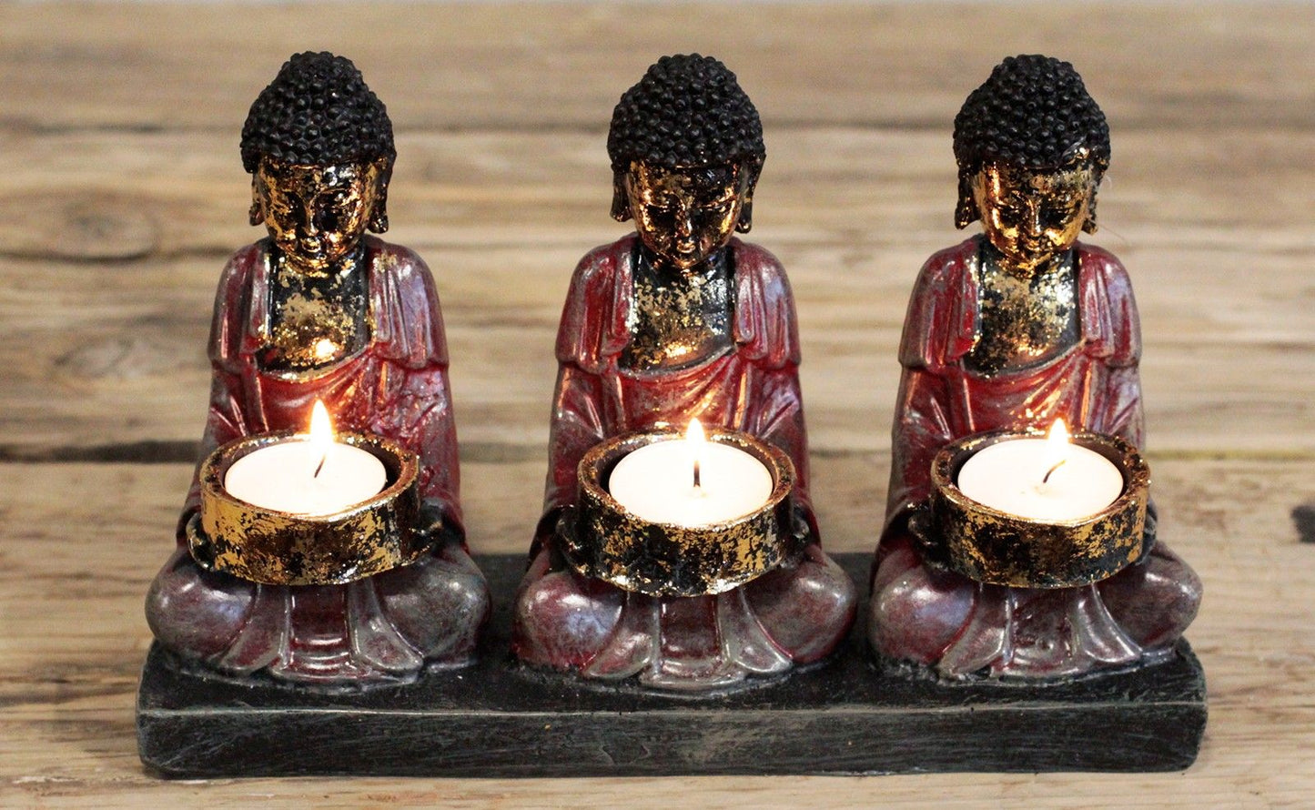Bouddha ancien — Bougeoir à trois votives