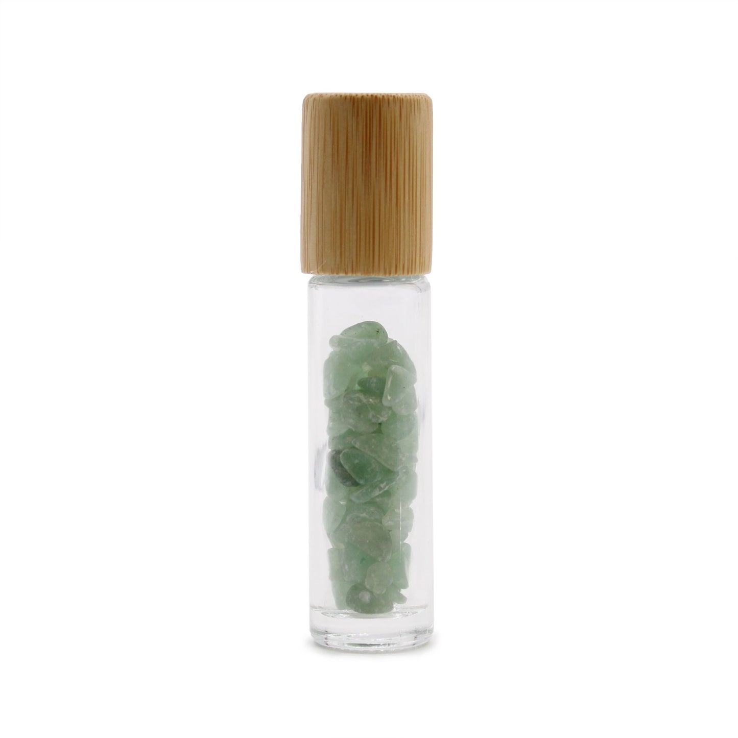 Roll-on à pierre naturelle — Aventurine · Bouchon bois