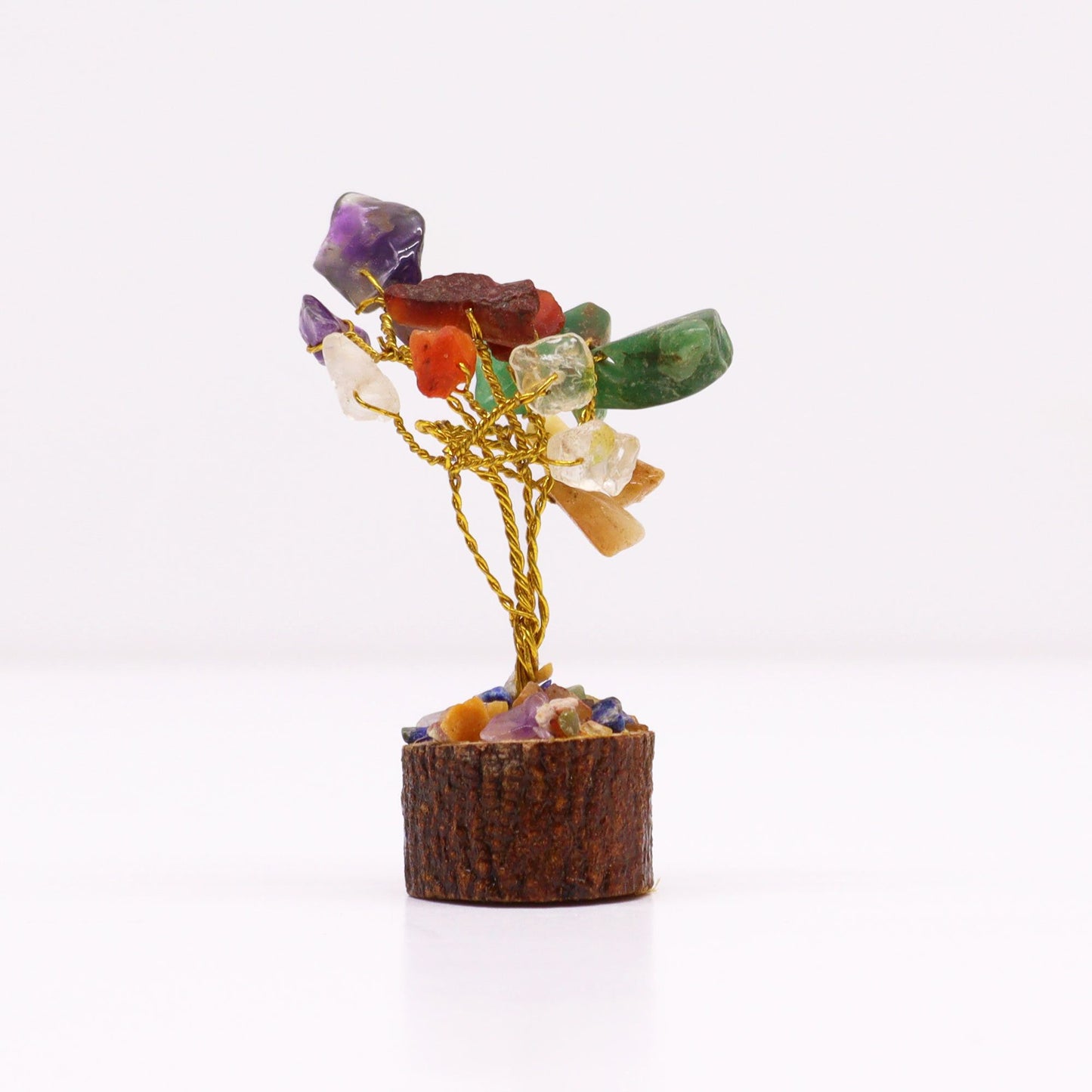 Mini arbre sur socle bois — Pierres assorties