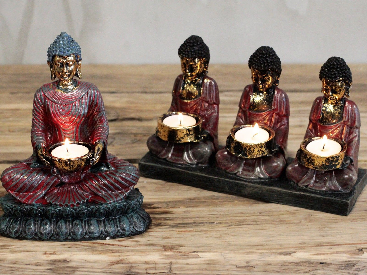 Bouddha ancien — Bougeoir à trois votives