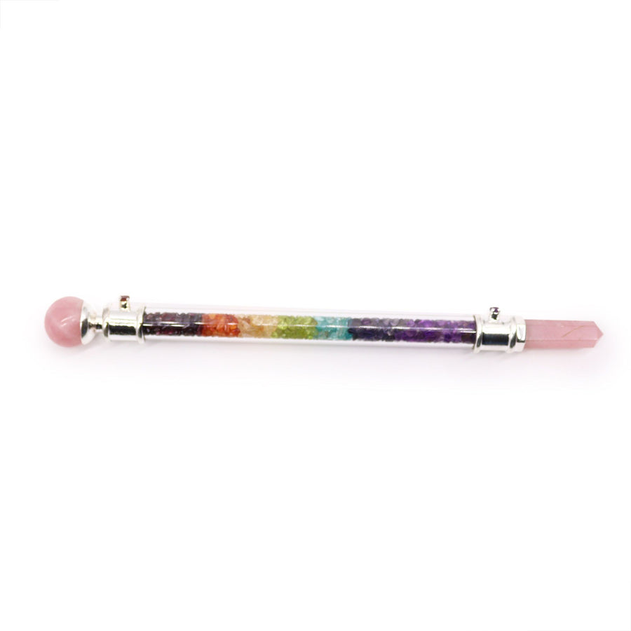Baguette de soin de sept chakras — Quartz rose
