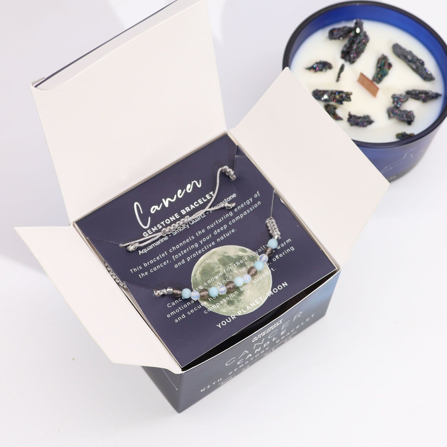 Bougie de cristal du zodiaque à bracelet — Cancer