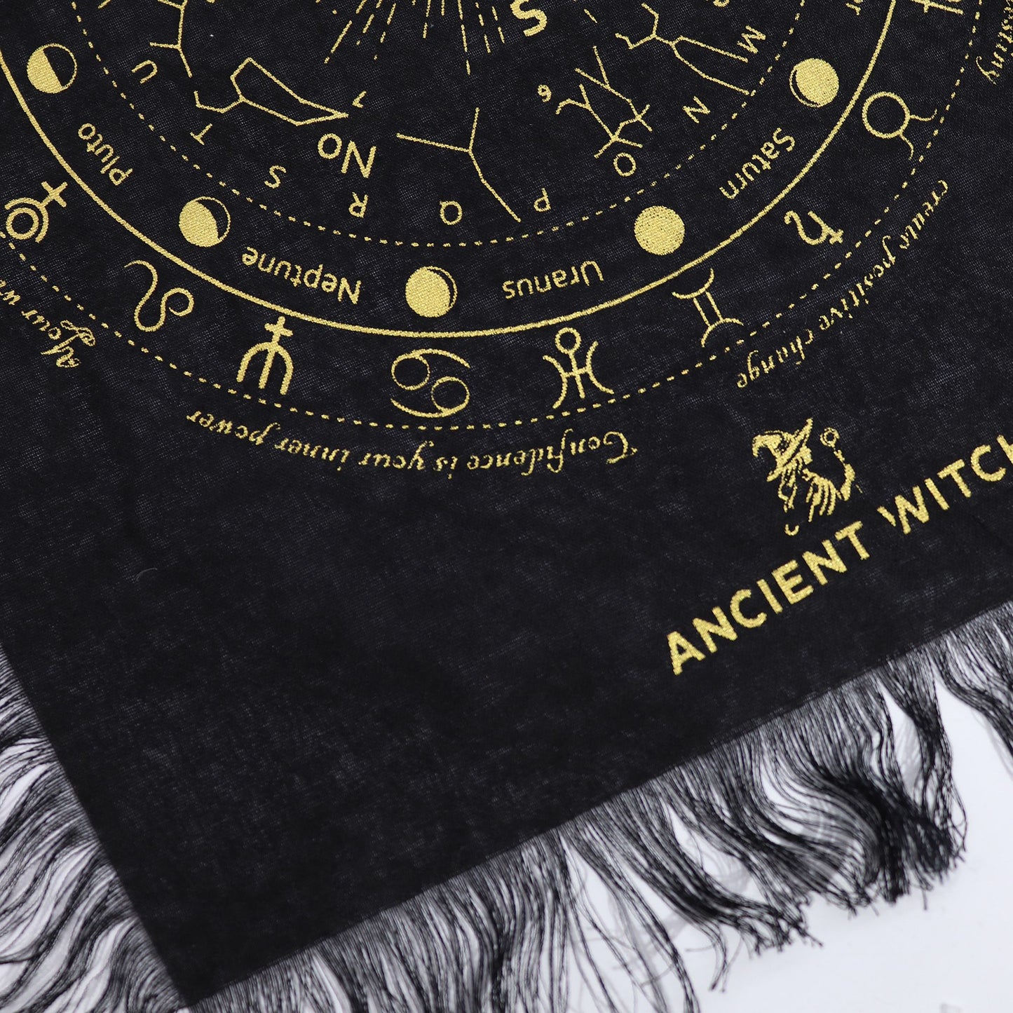 Toile de divination à pendule — L’œil qui voit tout · Noir & doré