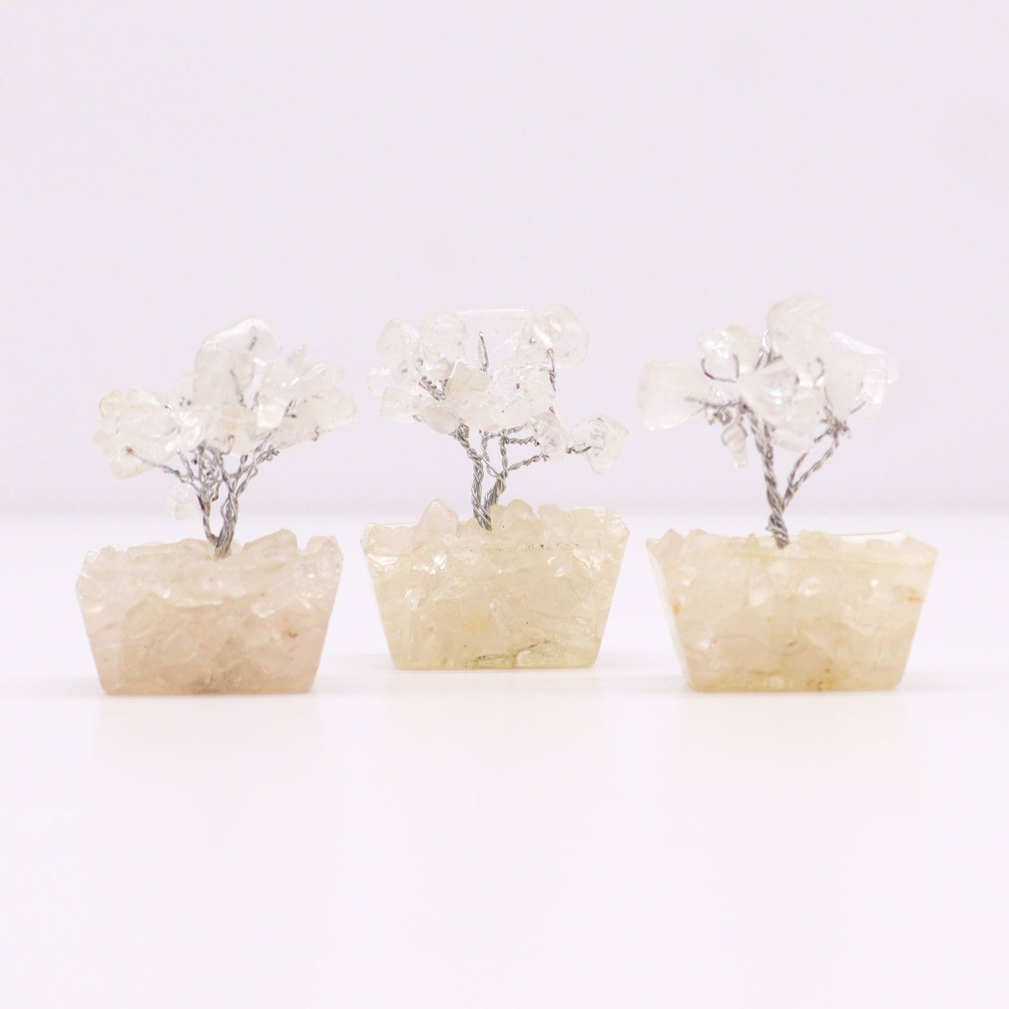 Mini arbre sur socle d’orgonite — Cristal de roche